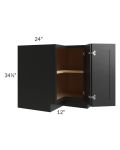 Onyx Black Shaker 36" Easy Reach Corner Base Cabinet
