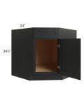 Onyx Black Shaker 36" Diagonal Corner Sink Base Cabinet