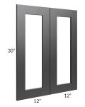 Onyx Black Shaker 24x30 Glass Door