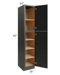 Onyx Black Shaker 18x90 Utility Cabinet