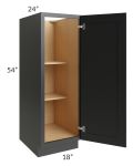 Onyx Black Shaker 18x54 Split Pantry Base Cabinet