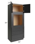 Onyx Black Shaker 33x84 Universal Oven Cabinet