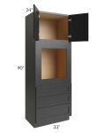 Onyx Black Shaker 33x90 Universal Oven Cabinet