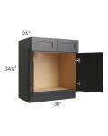 Onyx Black Shaker 30" Vanity Sink Base Cabinet