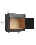 Onyx Black Shaker 36" Vanity Sink Base Cabinet