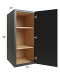 Onyx Black Shaker 18x42x24 Split Pantry Wall Cabinet
