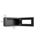Onyx Black Shaker 21x12 Decorative Wall Cabinet with Plain Glass