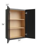 Onyx Black Shaker 24x36 Wall Cabinet