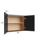 Onyx Black Shaker 30x24 Wall Cabinet