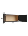 Onyx Black Shaker 33x15 Wall Cabinet