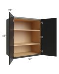 Onyx Black Shaker 36x42x24 Split Pantry Wall Cabinet