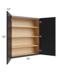 Onyx Black Shaker 36x42 Wall Cabinet