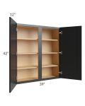 Onyx Black Shaker 39x42 Wall Cabinet