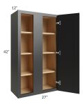 Onyx Black Shaker 27x42 Blind Corner Wall Cabinet