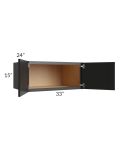 Onyx Black Shaker 33x15x24 Refrigerator Wall Cabinet