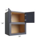 Midtown Indigo Shaker 30x36x21 Microwave Wall Cabinet