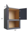 Midtown Indigo Shaker 30x42x21 Microwave Wall Cabinet