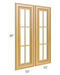 Glazed Praline 24x36 Mullion Glass Door