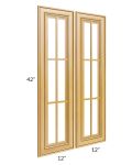 Glazed Praline 24x42 Mullion Glass Door