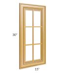 Glazed Praline 24x30 Corner Mullion Glass Door