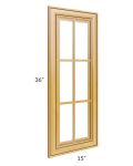 Glazed Praline 24x36 Corner Mullion Glass Door