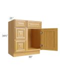 Glazed Praline 30" Vanity Sink Base Cabinet (Drawers on Left)