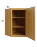 Glazed Praline 24x30 Diagonal Corner Wall Cabinet