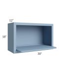 Sky Blue Shaker 30x18 Microwave Cabinet