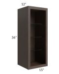 Vienna Kona Brown 15x36 Wall Cabinet (No Door) To Be Used With A Glass Door