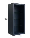 Midtown Blue Shaker 18x36 Wall Cabinet (No Door) To Be Used With A Glass Door