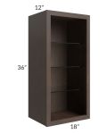 Vienna Kona Brown 18x36 Wall Cabinet (No Door) To Be Used With A Glass Door