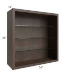 Vienna Kona Brown 36x36 Wall Cabinet (No Doors) To Be Used With Glass Doors