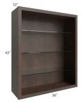 Vienna Kona Brown 36x42 Wall Cabinet (No Doors) To Be Used With Glass Doors