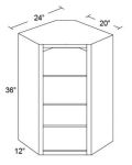 24x36 Corner Wall Cabinet (No Door) To Be Used With A Glass Door