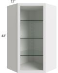 Vienna Cloud 24x42 Corner Wall Cabinet (No Door) To Be Used With A Glass Door