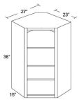 27x36 Corner Wall Cabinet (No Door) To Be Used With A Glass Door