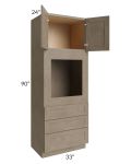 Cobblestone Grey 33x90 Universal Oven Cabinet