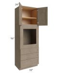 Cobblestone Grey 33x96 Universal Oven Cabinet
