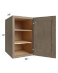 Cobblestone Grey 18x30x24 Split Pantry Wall Cabinet