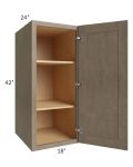 Cobblestone Grey 18x42x24 Split Pantry Wall Cabinet