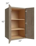 Cobblestone Grey 24x42x24 Split Pantry Wall Cabinet