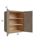 Cobblestone Grey 30x36x24 Split Pantry Wall Cabinet