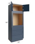 Midtown Blue Shaker 33x90 Oven Cabinet