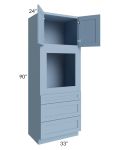 Sky Blue Shaker 33x90 Oven Cabinet