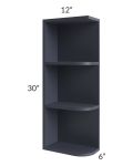 Midtown Indigo Shaker 6x30 Open End Wall Cabinet – Left Opening
