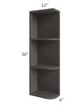 Midtown Dark Grey Shaker 6x36 Open End Wall Cabinet – Left Opening