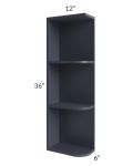 Midtown Indigo Shaker 6x36 Open End Wall Cabinet – Left Opening