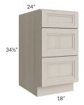 Catalina Mist 18" 3-Drawer Base Cabinet