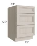 Catalina Mist 21" 3-Drawer Base Cabinet