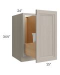 Catalina Mist 15" Full Height Door Base Cabinet with Single Trashcan Pullout